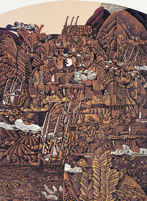 山有灵音 张洪驯 版画 82cm×60.5cm.jpg