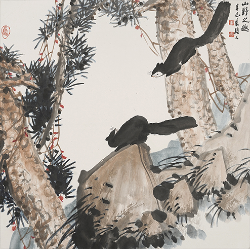 山野之趣 朱颖人 68.2×68.7 纸本 中国画 2001 常熟美术馆2010.0109.jpg