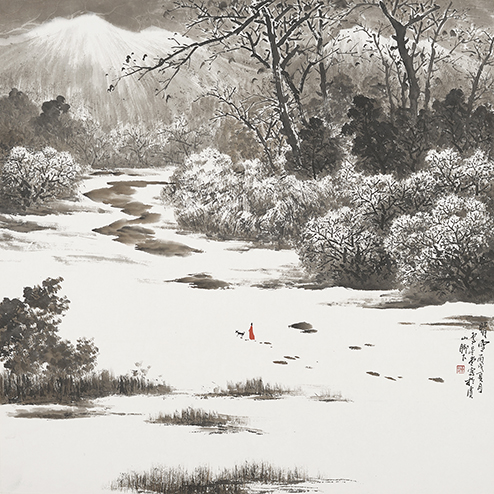 晴雪 卢星堂 68×68 纸本 中国画 2006 常熟美术馆2006.0330.JPG