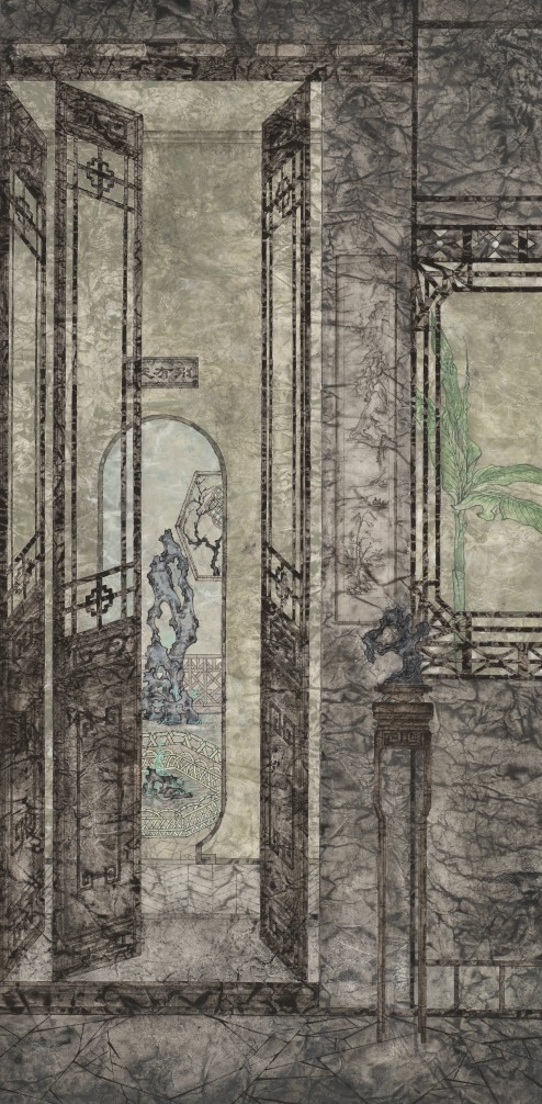 倚晴挹秀 曾平波 华中师范大学 138cm×69cm(1).jpg